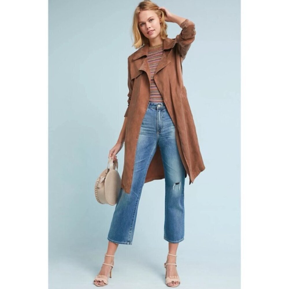Anthropologie x Moth Carrie Trench Coat Size X-Small Open NO BELT